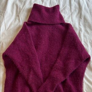 Anthropologie Rich Plum Turtleneck Sweater
